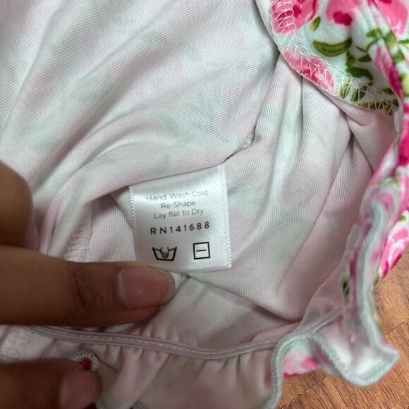 Sweet Honey Girls Floral Rose Ruffle Crewneck One-Piece Romper Pink Size 2T - Picture 7 of 9